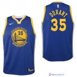 Maillot NBA Pas Cher Golden State Warriors Junior Kevin Durant 35 Bleu Icon 2017/18