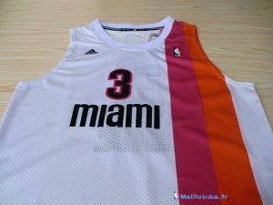 Maillot ABA Pas Cher Miami Heat Wade 3 Blanc