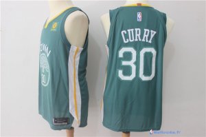 Maillot NBA Pas Cher Golden State Warriors Stephen Curry 30 Vert 2017/18