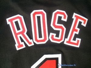 Maillot NBA Pas Cher Chicago Bulls Derrick Rose 1 Noir Rouge