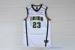 Maillot NCAA Pas Cher Irish LeBron James 23 Blanc