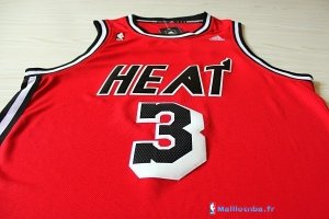 Maillot NBA Pas Cher Miami Heat Dwyane Wade 3 Retro Rouge