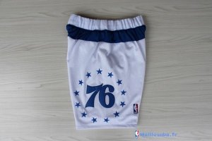 Pantalon NBA Pas Cher Philadelphia Sixers Retro Blanc