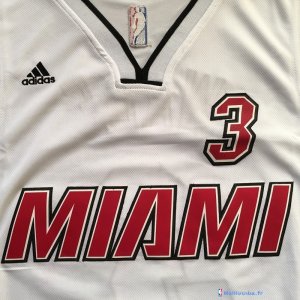 Maillot NBA Pas Cher Miami Heat Dwyane Wade 3 Retro Blanc