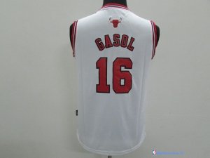 Maillot NBA Pas Cher Chicago Bulls Junior Pau Gasol 16 Blanc