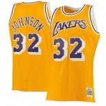 Los Angeles Lakers Magic Johnson Mitchell & Ness Gold 1984-85 Hardwood Classics Swingman Jersey