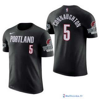 Maillot Manche Courte Portland Trail Blazers Pat Connaughton 5 Noir 2017/18