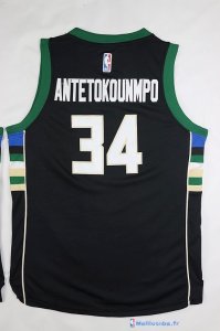 Maillot NBA Pas Cher Milwaukee Bucks Junior Giannis Antetokounmpo 34 Noir