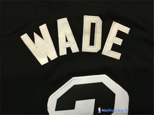 Maillot NBA Pas Cher Miami Heat Dwyane Wade 3 Noir Blanc