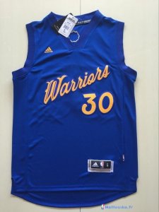 Maillot NBA Pas Cher Noël Golden State Warriors Stephen Curry 30 Bleu