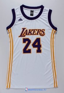 Maillot NBA Pas Cher Los Angeles Lakers Femme Blanc Kobe Bryant 24