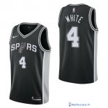 Maillot NBA Pas Cher San Antonio Spurs Derrick White 4 Noir Icon 2017/18