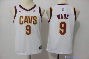 Maillot NBA Pas Cher Cleveland Cavaliers Junior Dwyane Wade 9 Blanc 2017/18