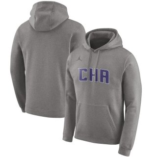 Charlotte Hornets Jordan Brand Heather Gray 2019/20 City Edition Club Pullover Hoodie