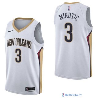 Maillot NBA Pas Cher New Orleans Pelicans Nikola Mirotic 3 Blanc Association 2017/18