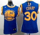 Maillot NBA Pas Cher Golden State Warriors Femme Stephen Curry 30 Bleu Jaune