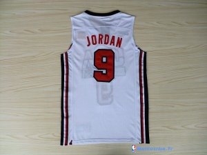 Maillot NBA Pas Cher USA 1992 Jordan 9 Blanc