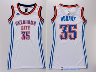 Maillot NBA Pas Cher Oklahoma City Thunder Femme Kevin Durant 35 Blanc