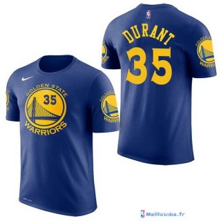 Maillot Manche Courte Golden State Warriors Kevin Durant 35 Bleu 2017/18