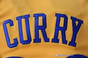 Maillot NBA Pas Cher Noël Golden State Curry 30 Jaune