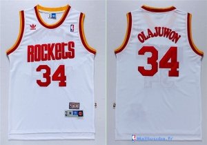 Maillot NBA Pas Cher Houston Rockets Hakeem Abdul Olajuwon 34 Blanc