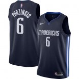 Dallas Mavericks Kristaps Porzingis Nike Navy Finished Swingman Jersey - Statement Edition