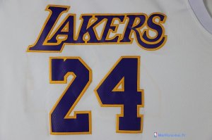 Maillot NBA Pas Cher Los Angeles Lakers Kobe Bryant 24 Blanc Rose