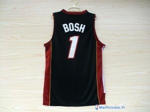 Maillot NBA Pas Cher Miami Heat Chris Bosh 1 Noir Rouge