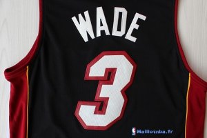 Maillot NBA Pas Cher Miami Heat Dwyane Wade 3 Miami Noir