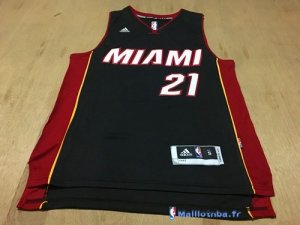 Maillot NBA Pas Cher Miami Heat Jamaal Magloire 12 Noir Rouge