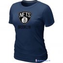 T-Shirt NBA Pas Cher Femme Brooklyn Nets Tinta Bleu