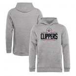 LA Clippers Fanatics Branded Heathered Gray Primary Logo Pullover Hoodie