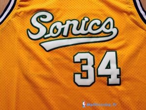 Maillot NBA Pas Cher Seattle Supersonics Ray Allen 34 Retro Jaune