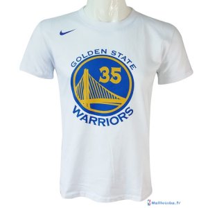 Maillot Manche Courte Golden State Warriors Kevin Durant 35 Nike Blanc
