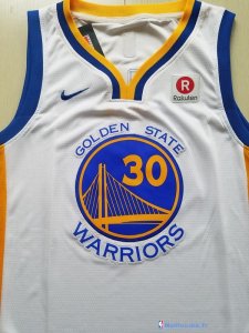 Maillot NBA Pas Cher Golden State Warriors Junior Stephen Curry 30 Blanc 2017/18