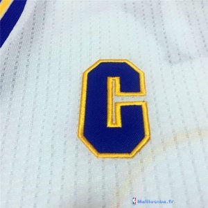 Maillot NBA Pas Cher Golden State Warriors Stephen Curry 30 Retro Blanc Bleu