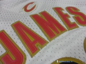 Maillot NBA Pas Cher Cleveland Cavaliers LeBron James 23 Retro Dentelle Blanc