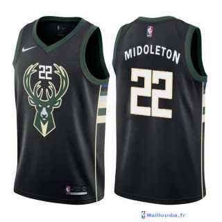 Maillot NBA Pas Cher Milwaukee Bucks Khris Middleton 22 Noir Statement 2017/18