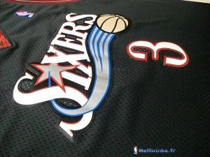 Maillot NBA Pas Cher Philadelphia Sixers Allen Iverson 3 Retro Noir