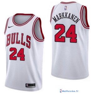 Maillot NBA Pas Cher Chicago Bulls Lauri Markkanen 24 Blanc Association 2017/18