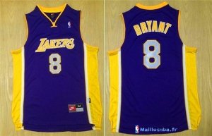 Maillot NBA Pas Cher Los Angeles Lakers Kobe Bryant 8 Pourpre Jaune