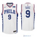 Maillot NBA Pas Cher Philadelphia Sixers Dario Saric 9 Blanc 2017/18