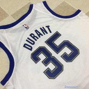 Maillot NBA Pas Cher Golden State Warriors Kevin Durant 35 Nike Retro Blanc 2017/18