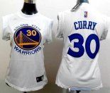Maillot NBA Pas Cher Golden State Warriors Femme Stephen Curry 30 Blanc Bleu
