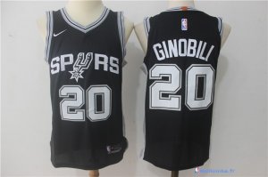 Maillot NBA Pas Cher San Antonio Spurs Manu Ginóbili 20 Noir Icon 2017/18