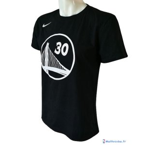 Maillot Manche Courte Golden State Warriors Stephen Curry 30 Nike Noir