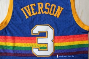 Maillot NBA Pas Cher Denver Nuggets Allen Iverson 3 Bleu Profond