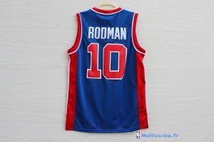 Maillot NBA Pas Cher Detroit Pistons Dennis Rodman 10 Bleu