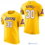 Maillot Manche Courte Los Angeles Lakers Julius Randle 30 Jaune 2017/18