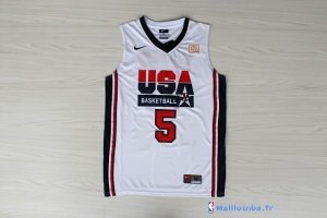 Maillot NBA Pas Cher USA 1992 David Robinson 5 Blanc